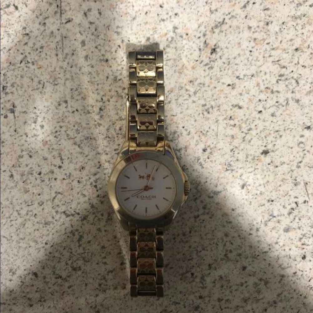 Coach watch and gold bracelet set